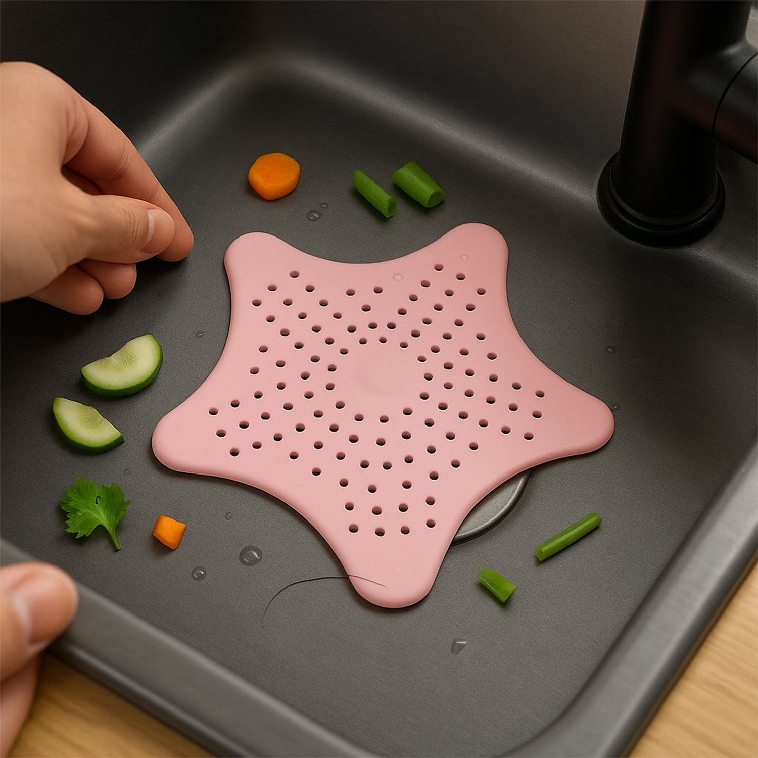 Baby Pink Silicone Star Shaped Sink Filter Bathroom Hair Catcher Drain Strainers for Basin Baby Pink Silicone Star Shaped Sink Filter Bathroom Hair Catcher Drain Strainers for Basin
